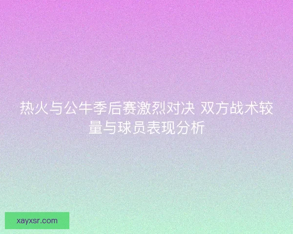 热火与公牛季后赛激烈对决 双方战术较量与球员表现分析