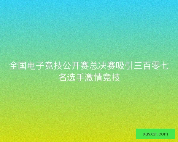 全国电子竞技公开赛总决赛吸引三百零七名选手激情竞技