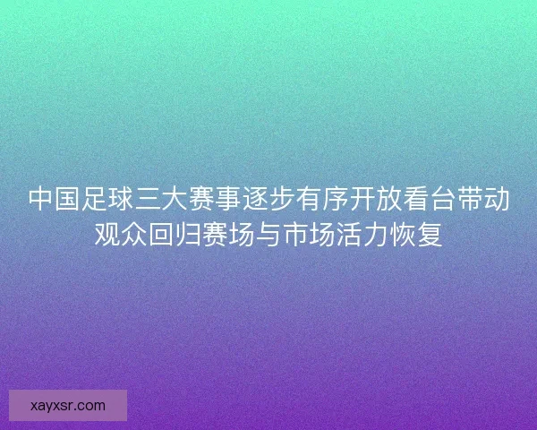 中国足球三大赛事逐步有序开放看台带动观众回归赛场与市场活力恢复