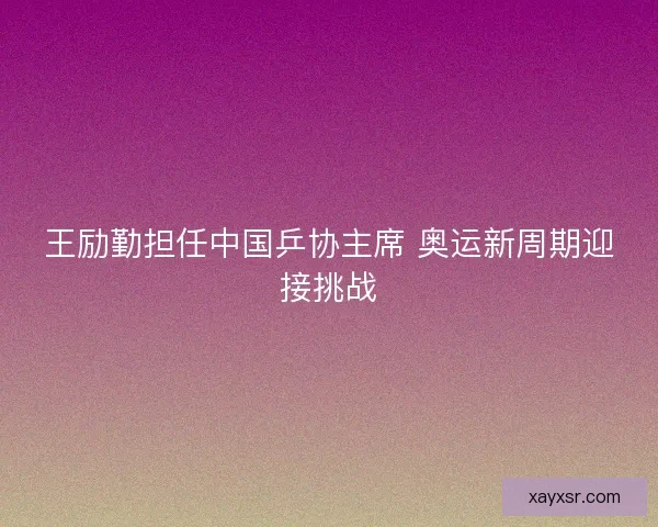 王励勤担任中国乒协主席 奥运新周期迎接挑战